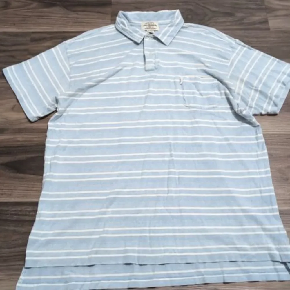 Vintage Polo Jeans Co. Ralph Lauren Polo Shirt‎ Blue Stripe Size XL 90’s Y2K 25D